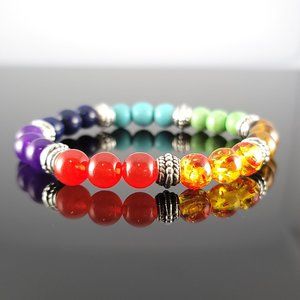 7 Chakra Natural Stone Healing Bead Bracelet